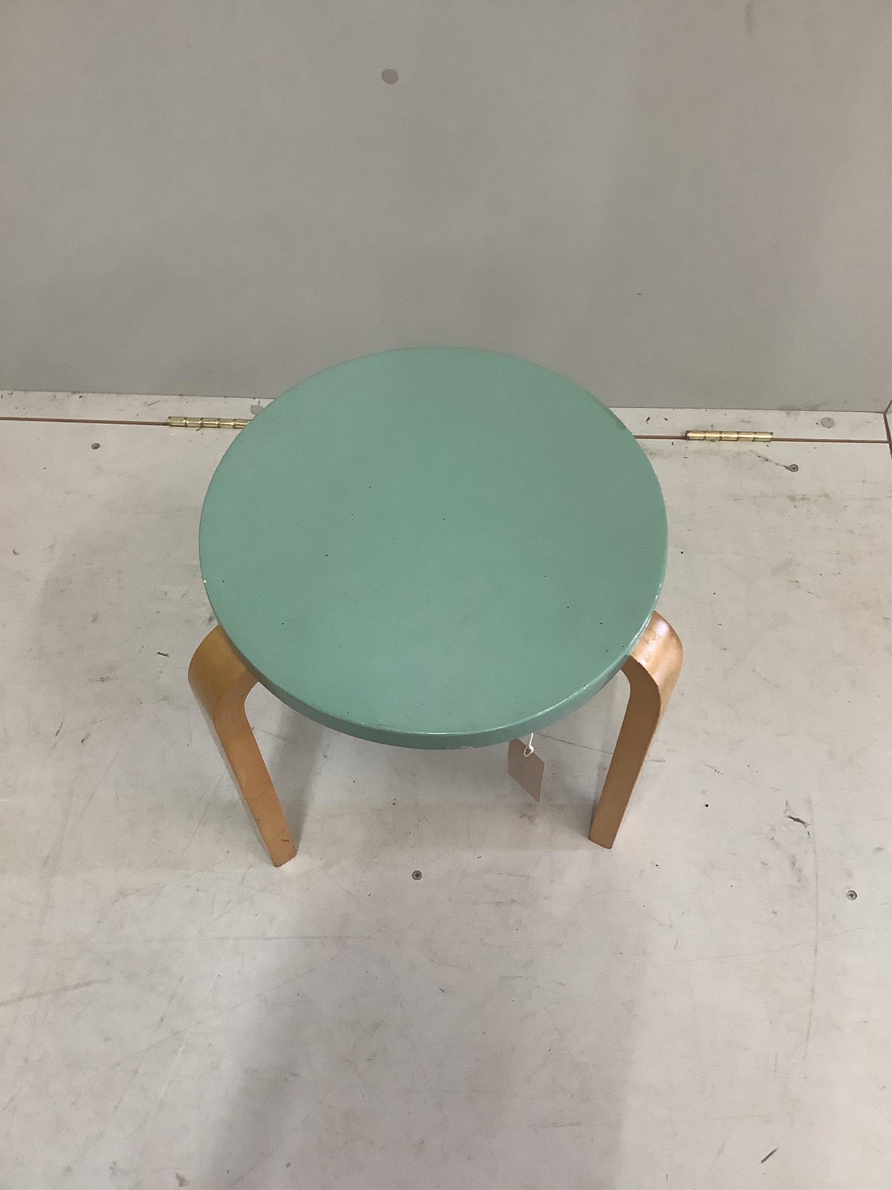 A Finmar model 60 stool, designed by Alvo Aalto, diameter 35cm, height 43cm. Condition - fair